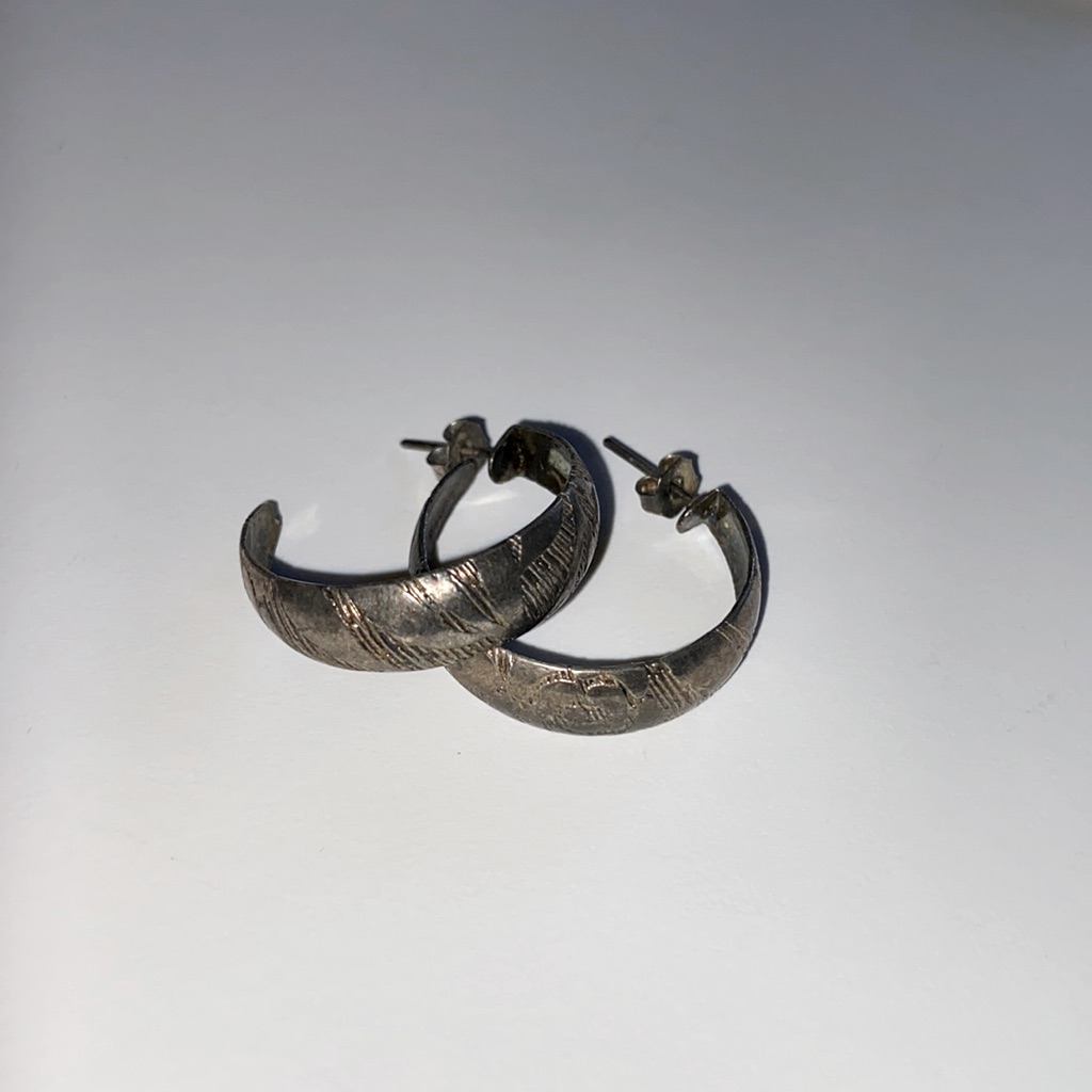 Silver Patterned/Etched Earrings